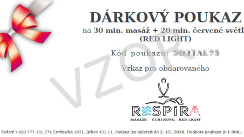 Výhodný balíček 1 - 30 min. masáž + 20 min. červené světlo (RED LIGHT)